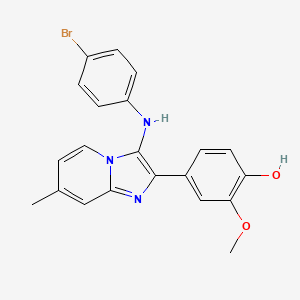 molecular formula C21H18BrN3O2 B1174017 4-[3-(4-Bromoanilino)-7-methylimidazo[1,2-a]pyridin-2-yl]-2-methoxyphenol 