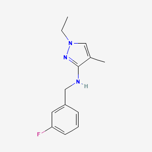 molecular formula C13H16FN3 B11740184 1-ethyl-N-(3-fluorobenzyl)-4-methyl-1H-pyrazol-3-amine 