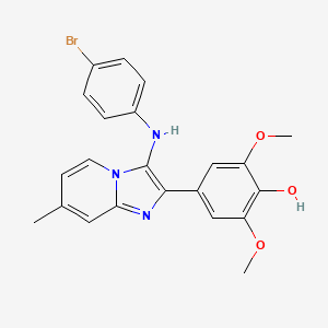 molecular formula C22H20BrN3O3 B1174019 4-[3-(4-Bromoanilino)-7-methylimidazo[1,2-a]pyridin-2-yl]-2,6-dimethoxyphenol 