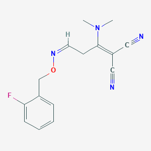 2-[(3Z)-1-(dimethylamino)-3-[(2-fluorophenyl)methoxyimino]propylidene]propanedinitrile