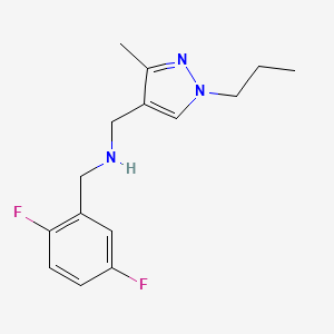 molecular formula C15H19F2N3 B11740205 [(2,5-difluorophenyl)methyl][(3-methyl-1-propyl-1H-pyrazol-4-yl)methyl]amine CAS No. 1856054-11-9