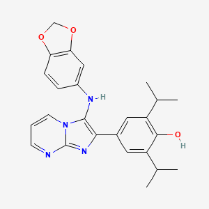 molecular formula C25H26N4O3 B1174023 4-[3-(1,3-Benzodioxol-5-ylamino)imidazo[1,2-a]pyrimidin-2-yl]-2,6-diisopropylphenol 