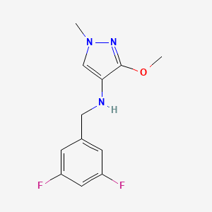 molecular formula C12H13F2N3O B11740239 N-[(3,5-difluorophenyl)methyl]-3-methoxy-1-methyl-1H-pyrazol-4-amine 