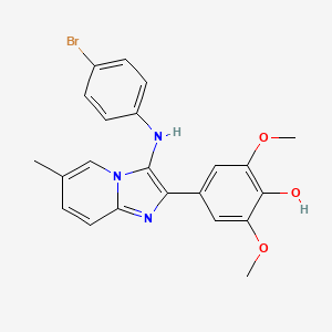 molecular formula C22H20BrN3O3 B1174025 4-[3-(4-Bromoanilino)-6-methylimidazo[1,2-a]pyridin-2-yl]-2,6-dimethoxyphenol 