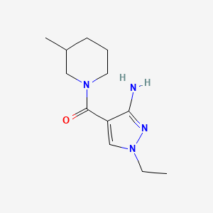 molecular formula C12H20N4O B11740250 1-ethyl-4-(3-methylpiperidine-1-carbonyl)-1H-pyrazol-3-amine 