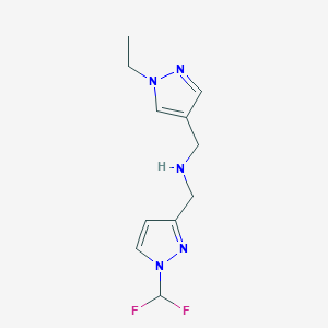 {[1-(difluoromethyl)-1H-pyrazol-3-yl]methyl}[(1-ethyl-1H-pyrazol-4-yl)methyl]amine