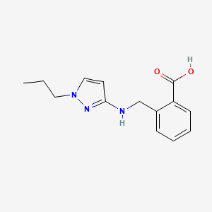 molecular formula C14H17N3O2 B11740263 2-{[(1-propyl-1H-pyrazol-3-yl)amino]methyl}benzoic acid 