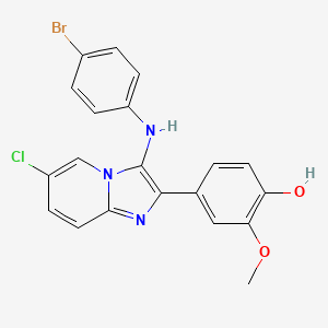 molecular formula C20H15BrClN3O2 B1174029 4-[3-(4-Bromoanilino)-6-chloroimidazo[1,2-a]pyridin-2-yl]-2-methoxyphenol 