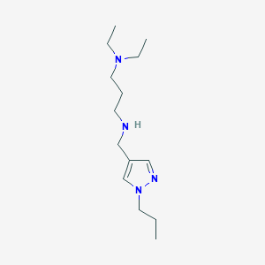 molecular formula C14H28N4 B11740298 [3-(diethylamino)propyl][(1-propyl-1H-pyrazol-4-yl)methyl]amine 