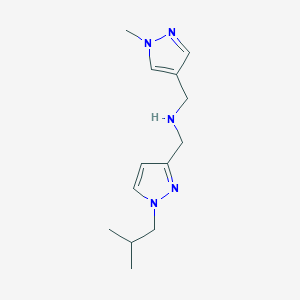 molecular formula C13H21N5 B11740356 [(1-methyl-1H-pyrazol-4-yl)methyl]({[1-(2-methylpropyl)-1H-pyrazol-3-yl]methyl})amine 