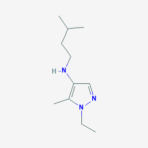 molecular formula C11H21N3 B11740407 1-ethyl-5-methyl-N-(3-methylbutyl)-1H-pyrazol-4-amine 