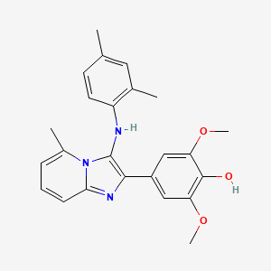 molecular formula C24H25N3O3 B1174041 4-[3-(2,4-Dimethylanilino)-5-methylimidazo[1,2-a]pyridin-2-yl]-2,6-dimethoxyphenol 