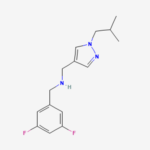 molecular formula C15H19F2N3 B11740412 [(3,5-difluorophenyl)methyl]({[1-(2-methylpropyl)-1H-pyrazol-4-yl]methyl})amine 