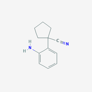 molecular formula C12H14N2 B11740443 1-(2-Aminophenyl)cyclopentanecarbonitrile 