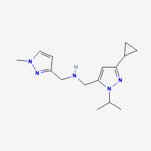 {[3-cyclopropyl-1-(propan-2-yl)-1H-pyrazol-5-yl]methyl}[(1-methyl-1H-pyrazol-3-yl)methyl]amine