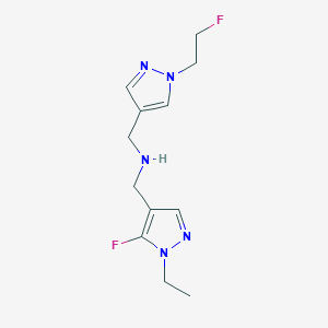 molecular formula C12H17F2N5 B11740457 [(1-ethyl-5-fluoro-1H-pyrazol-4-yl)methyl]({[1-(2-fluoroethyl)-1H-pyrazol-4-yl]methyl})amine CAS No. 1856062-68-4