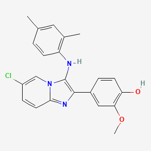 molecular formula C22H20ClN3O2 B1174047 4-[6-Chloro-3-(2,4-dimethylanilino)imidazo[1,2-a]pyridin-2-yl]-2-methoxyphenol 