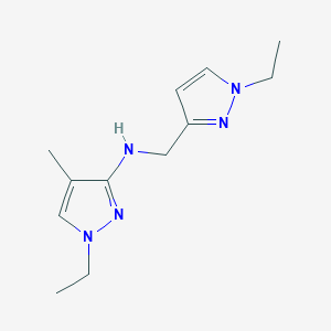 molecular formula C12H19N5 B11740487 1-ethyl-N-[(1-ethyl-1H-pyrazol-3-yl)methyl]-4-methyl-1H-pyrazol-3-amine 