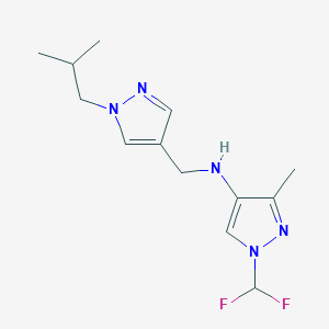 molecular formula C13H19F2N5 B11740519 1-(difluoromethyl)-3-methyl-N-{[1-(2-methylpropyl)-1H-pyrazol-4-yl]methyl}-1H-pyrazol-4-amine CAS No. 1856029-72-5