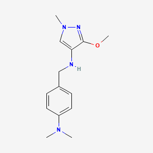 molecular formula C14H20N4O B11740527 N-[4-(dimethylamino)benzyl]-3-methoxy-1-methyl-1H-pyrazol-4-amine 