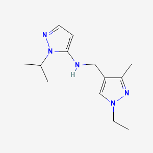 molecular formula C13H21N5 B11740539 N-[(1-ethyl-3-methyl-1H-pyrazol-4-yl)methyl]-1-(propan-2-yl)-1H-pyrazol-5-amine 