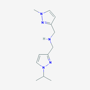 molecular formula C12H19N5 B11740550 [(1-methyl-1H-pyrazol-3-yl)methyl]({[1-(propan-2-yl)-1H-pyrazol-3-yl]methyl})amine 