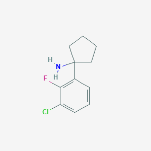 molecular formula C11H13ClFN B11740591 1-(3-Chloro-2-fluorophenyl)cyclopentanamine 