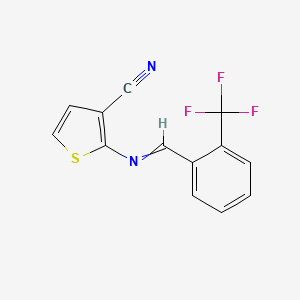 2-({[2-(Trifluoromethyl)phenyl]methylidene}amino)thiophene-3-carbonitrile