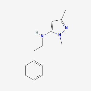 molecular formula C13H17N3 B11740635 1,3-dimethyl-N-(2-phenylethyl)-1H-pyrazol-5-amine 