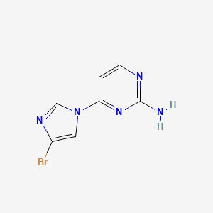 molecular formula C7H6BrN5 B11740639 4-(4-bromo-1H-imidazol-1-yl)pyrimidin-2-amine 