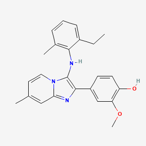 molecular formula C24H25N3O2 B1174064 4-[3-(2-Ethyl-6-methylanilino)-7-methylimidazo[1,2-a]pyridin-2-yl]-2-methoxyphenol 