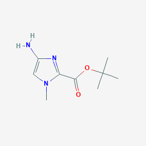 molecular formula C9H15N3O2 B11740669 tert-butyl 4-amino-1-methyl-1H-imidazole-2-carboxylate 