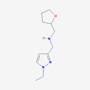 molecular formula C11H19N3O B11740682 [(1-ethyl-1H-pyrazol-3-yl)methyl][(oxolan-2-yl)methyl]amine 