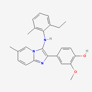 molecular formula C24H25N3O2 B1174073 4-[3-(2-Ethyl-6-methylanilino)-6-methylimidazo[1,2-a]pyridin-2-yl]-2-methoxyphenol 