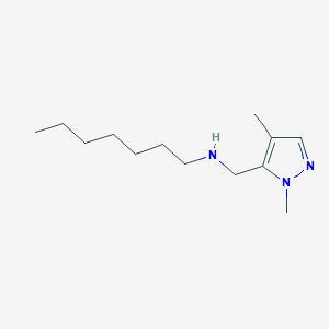 molecular formula C13H25N3 B11740753 [(1,4-dimethyl-1H-pyrazol-5-yl)methyl](heptyl)amine 