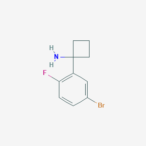 molecular formula C10H11BrFN B11740758 1-(5-Bromo-2-fluorophenyl)cyclobutanamine 