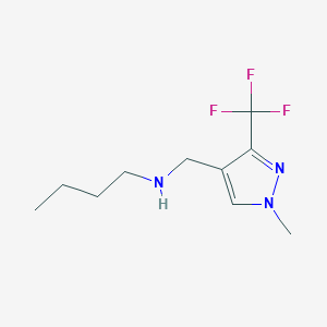 molecular formula C10H16F3N3 B11740785 butyl({[1-methyl-3-(trifluoromethyl)-1H-pyrazol-4-yl]methyl})amine 