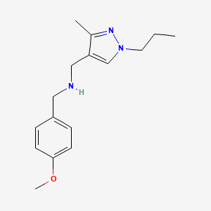 molecular formula C16H23N3O B11740792 [(4-methoxyphenyl)methyl][(3-methyl-1-propyl-1H-pyrazol-4-yl)methyl]amine 