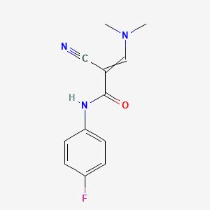 2-cyano-3-(dimethylamino)-N-(4-fluorophenyl)prop-2-enamide