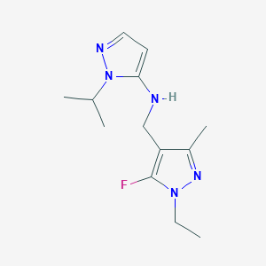 molecular formula C13H20FN5 B11740911 N-[(1-ethyl-5-fluoro-3-methyl-1H-pyrazol-4-yl)methyl]-1-(propan-2-yl)-1H-pyrazol-5-amine 