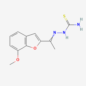 molecular formula C12H13N3O2S B11740975 {[1-(7-Methoxy-1-benzofuran-2-yl)ethylidene]amino}thiourea 