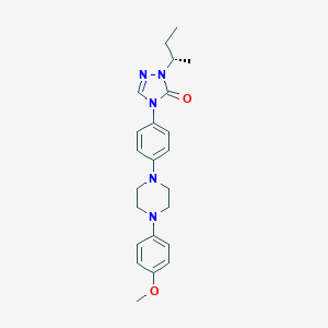 molecular formula C23H29N5O2 B117410 2-sec-Butyl-4-(4-(4-(4-methoxyphenyl)piperazin-1-yl)phenyl)-2H-1,2,4-triazol-3(4H)-one, (S)- CAS No. 153896-47-0