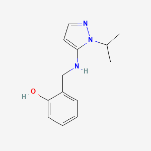 molecular formula C13H17N3O B11741010 2-({[1-(propan-2-yl)-1H-pyrazol-5-yl]amino}methyl)phenol 