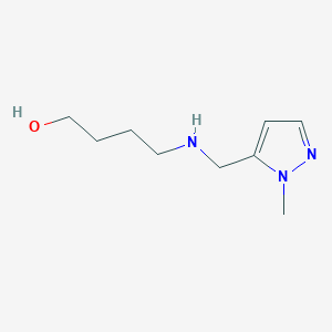 molecular formula C9H17N3O B11741073 4-{[(1-methyl-1H-pyrazol-5-yl)methyl]amino}butan-1-ol 