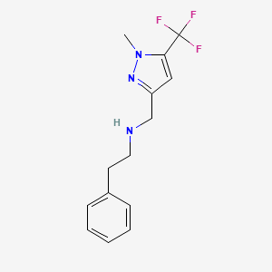 {[1-methyl-5-(trifluoromethyl)-1H-pyrazol-3-yl]methyl}(2-phenylethyl)amine