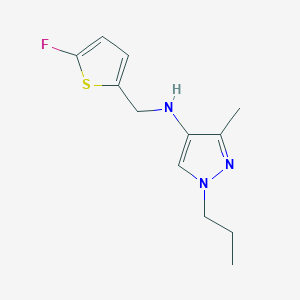 molecular formula C12H16FN3S B11741166 N-[(5-fluorothiophen-2-yl)methyl]-3-methyl-1-propyl-1H-pyrazol-4-amine 