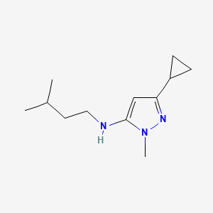 molecular formula C12H21N3 B11741176 3-cyclopropyl-1-methyl-N-(3-methylbutyl)-1H-pyrazol-5-amine CAS No. 1856033-85-6