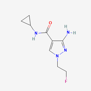 molecular formula C9H13FN4O B11741215 3-Amino-N-cyclopropyl-1-(2-fluoroethyl)-1H-pyrazole-4-carboxamide 