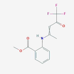 molecular formula C13H12F3NO3 B11741219 Methyl 2-[(5,5,5-trifluoro-4-oxopent-2-en-2-yl)amino]benzoate 