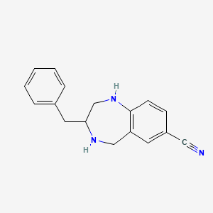 molecular formula C17H17N3 B11741309 3-benzyl-2,3,4,5-tetrahydro-1H-1,4-benzodiazepine-7-carbonitrile 